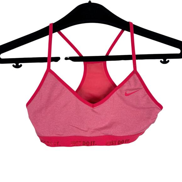 Nike Pink Heather Mesh Unpadded Lightweight Athletic Racerback Bra Size S - Picture 1 of 7